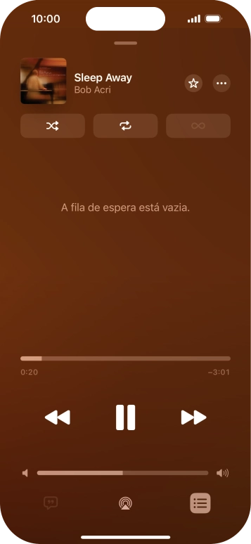 Prima o ícone de reprodução aleatória para ativar ou desativar a função.