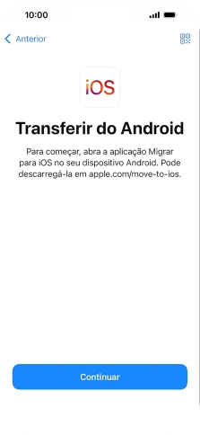 Antes de ser possível transferir conteúdo para o seu telefone, é necessário instalar a app 