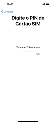 Se o cartão SIM estiver bloqueado, deve introduzir o código PIN e premir OK.