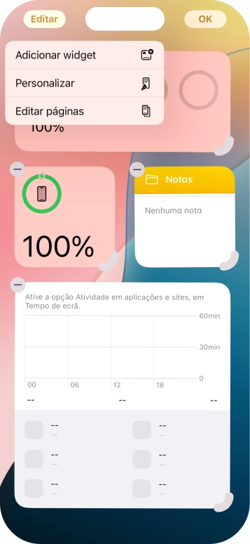Prima Adicionar widget.