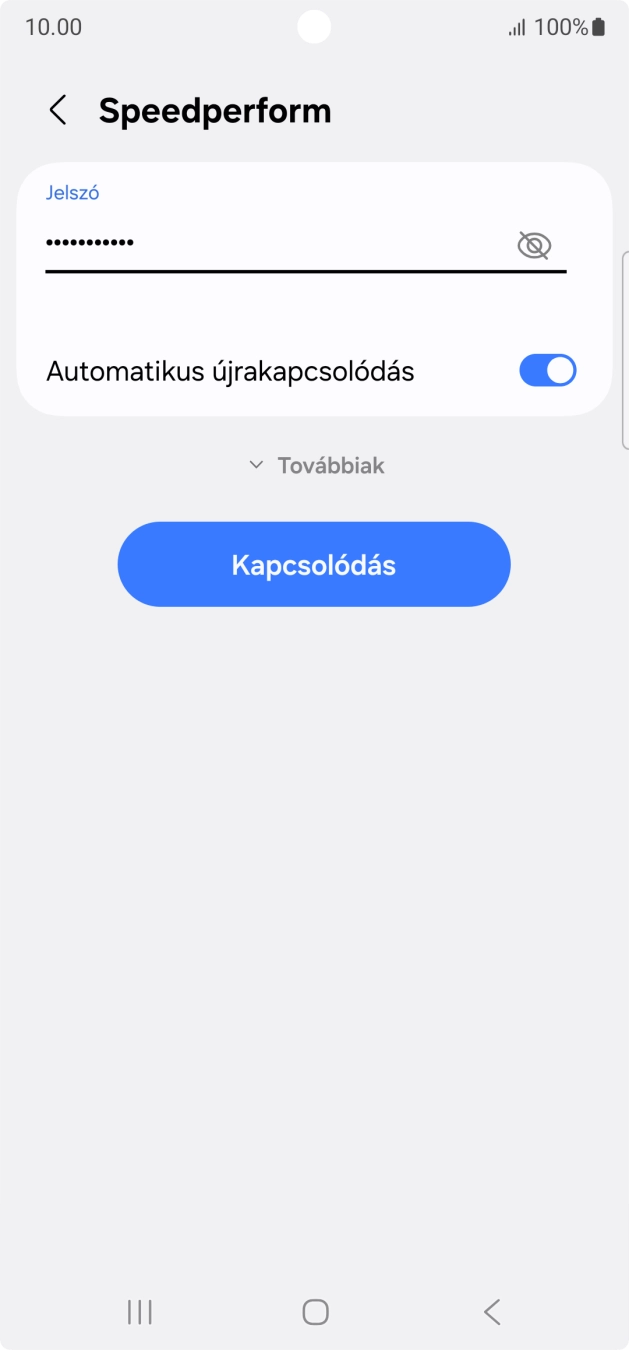 Írd be a Wi-Fi hálózatodhoz tartózó jelszót, és válaszd a Kapcsolódás lehetőséget. Írd be a Wi-Fi hálózatodhoz tartózó jelszót, és válaszd a Kapcsolódás lehetőséget.