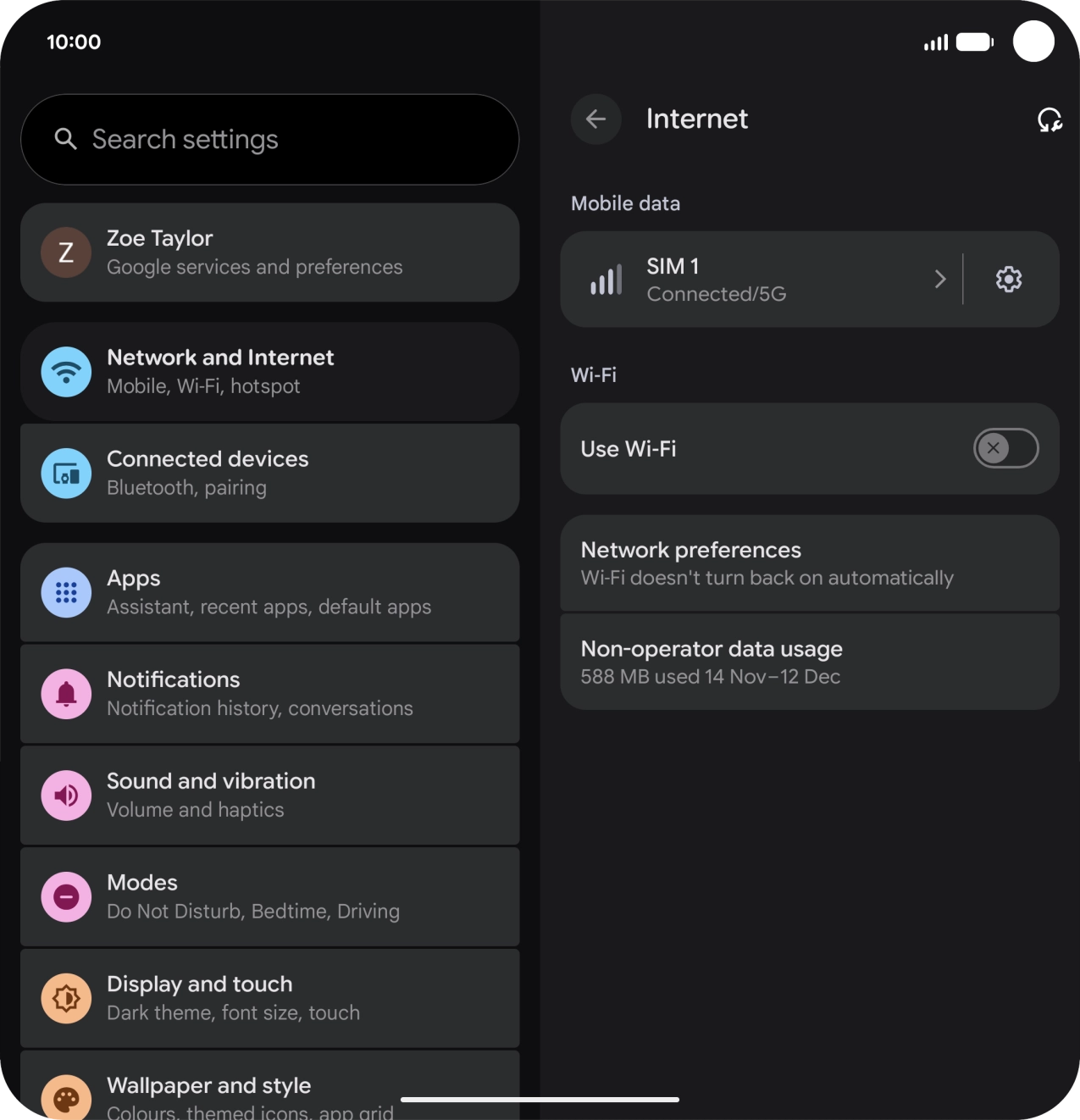 Press the indicator next to 'Use Wi-Fi' to turn on the function.