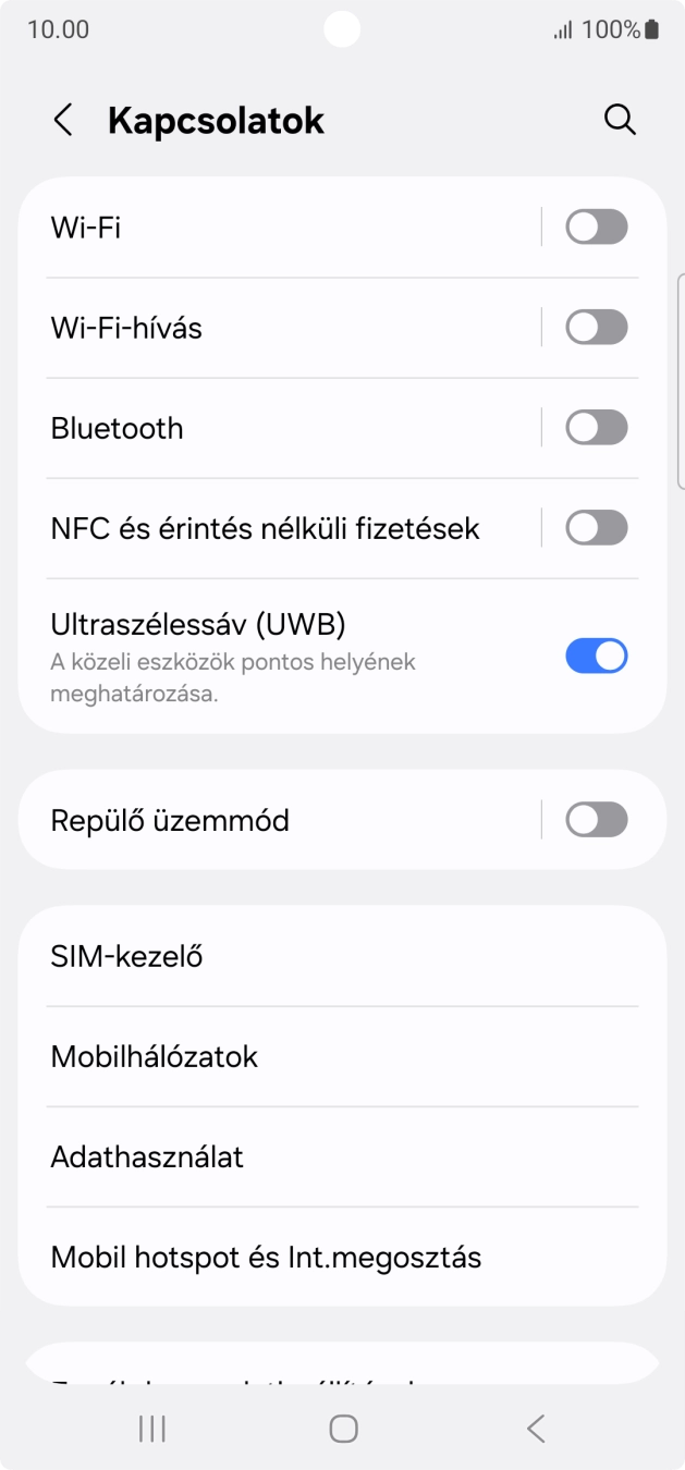 Válaszd a Mobilhálózatok lehetőséget.