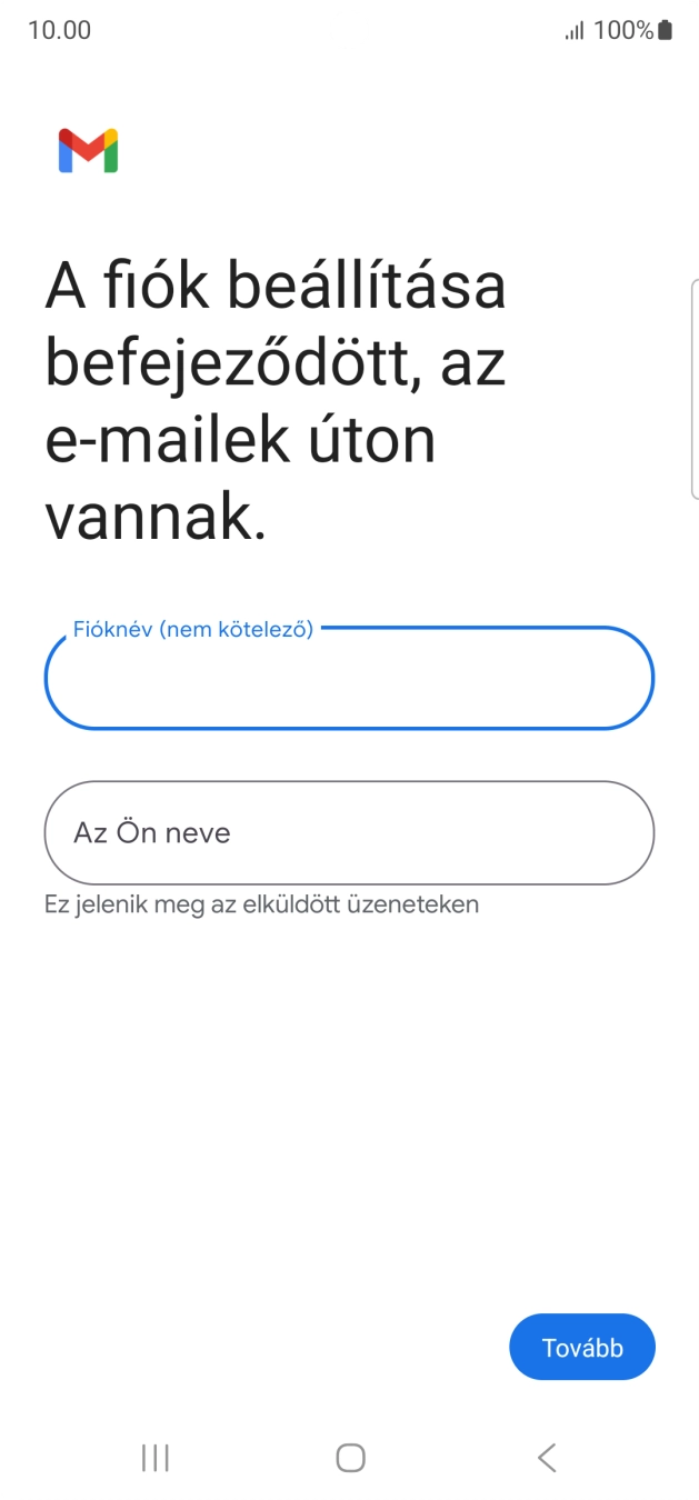 Kattints Az Ön neve mezőre, és írd be a kívánt küldőnevet.