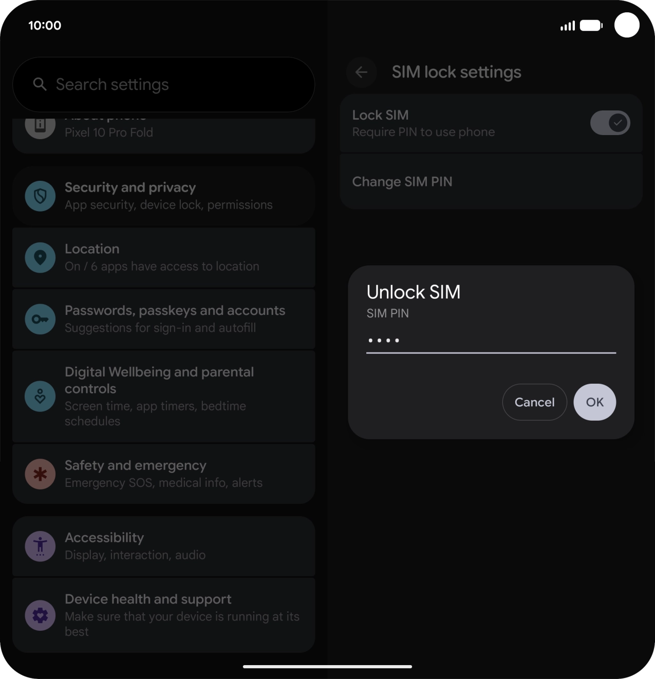 Key in your SIM PIN and press OK. The default SIM PIN is 0000.
