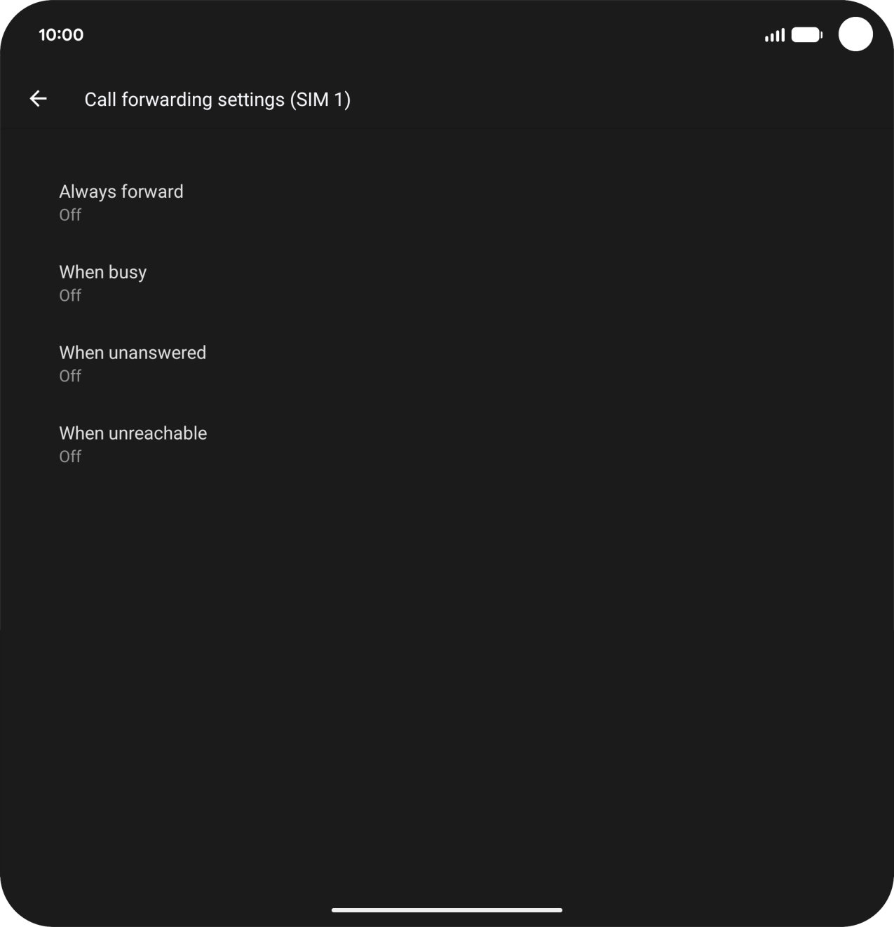 Press the required divert type.