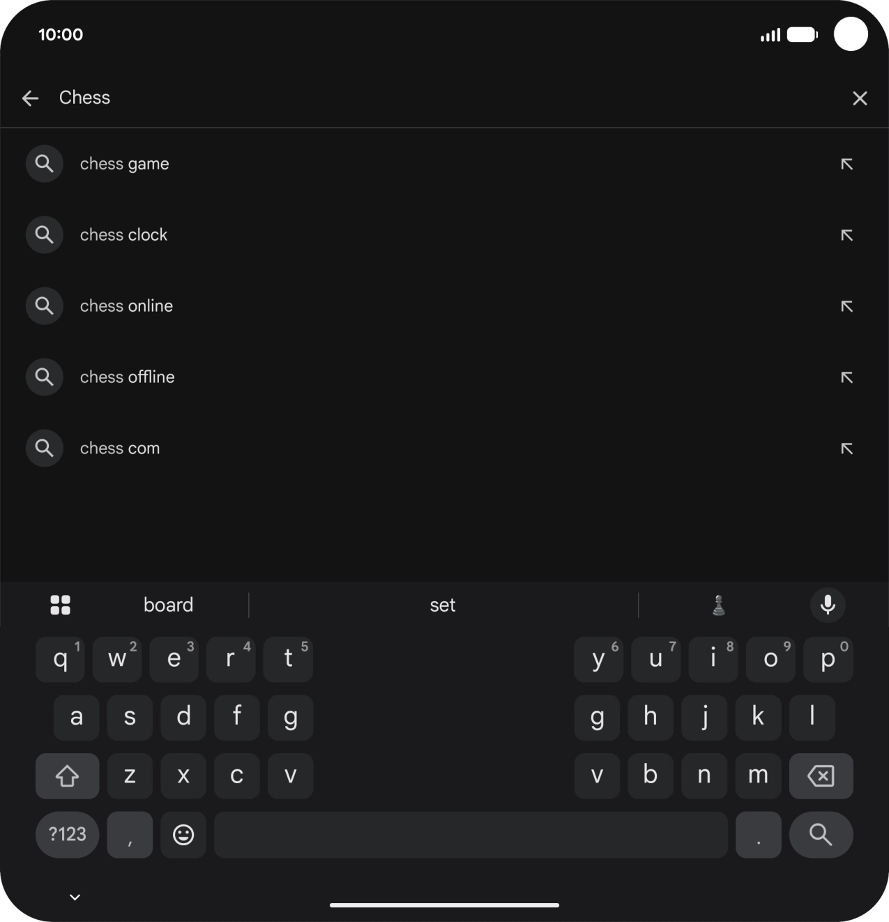 Key in the name or subject of the required app and press the search icon.