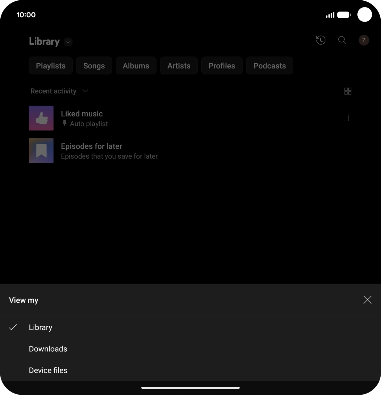 Press the required category and go to the required audio file.