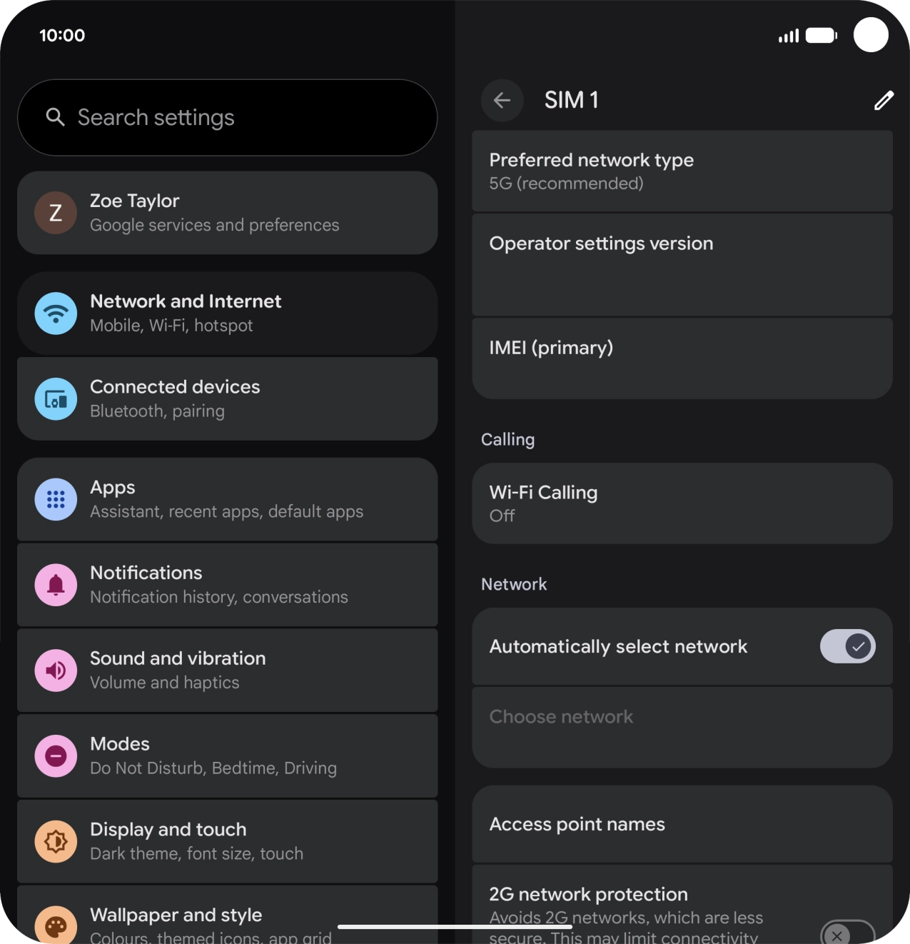 Press Access point names.