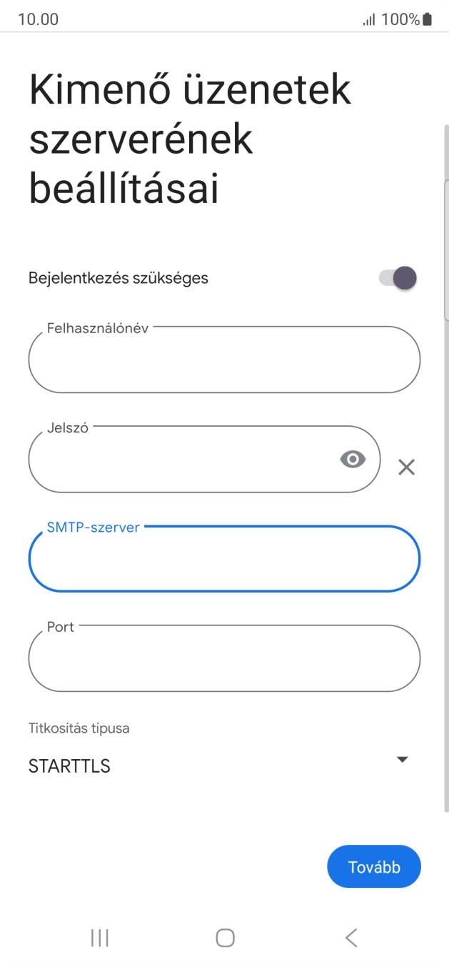 Kattints a „Port” alatti mezőre, és írd be a következőt: 587.