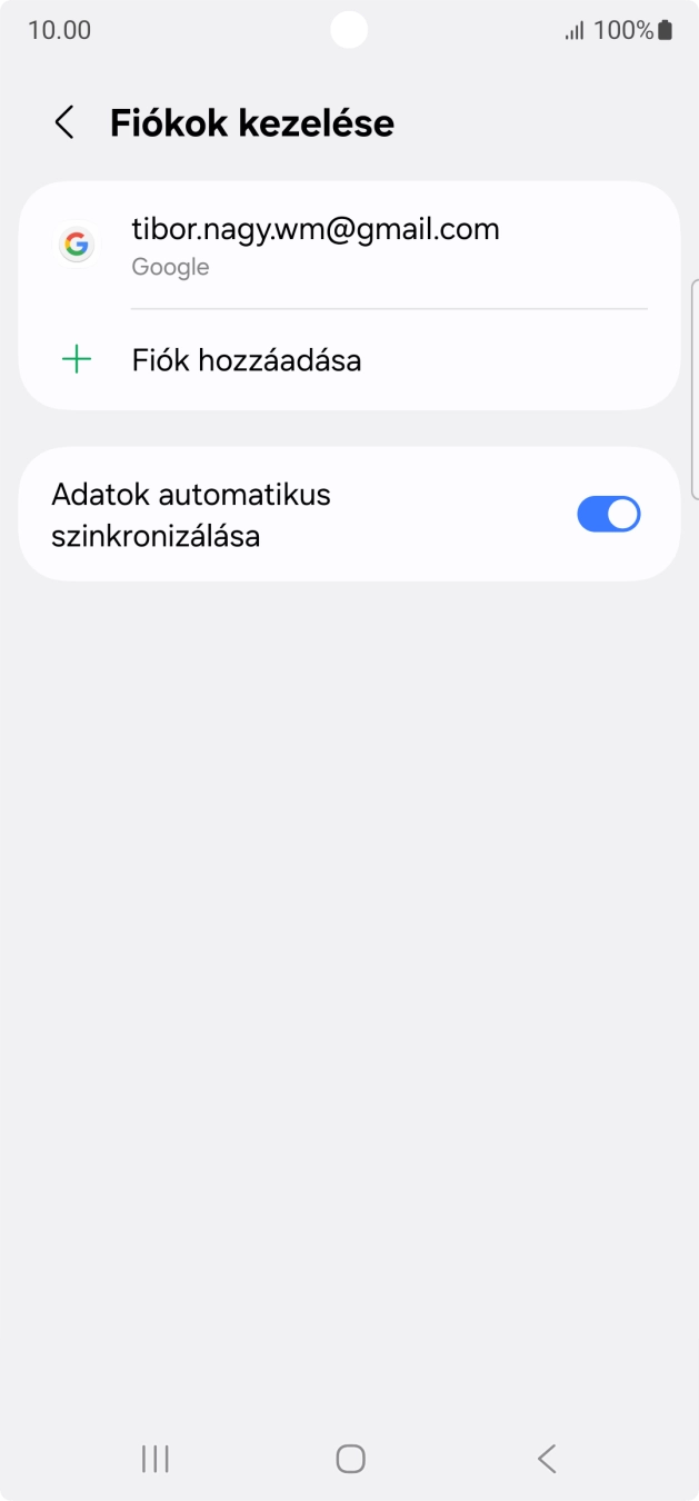 Válaszd a Fiók hozzáadása lehetőséget.