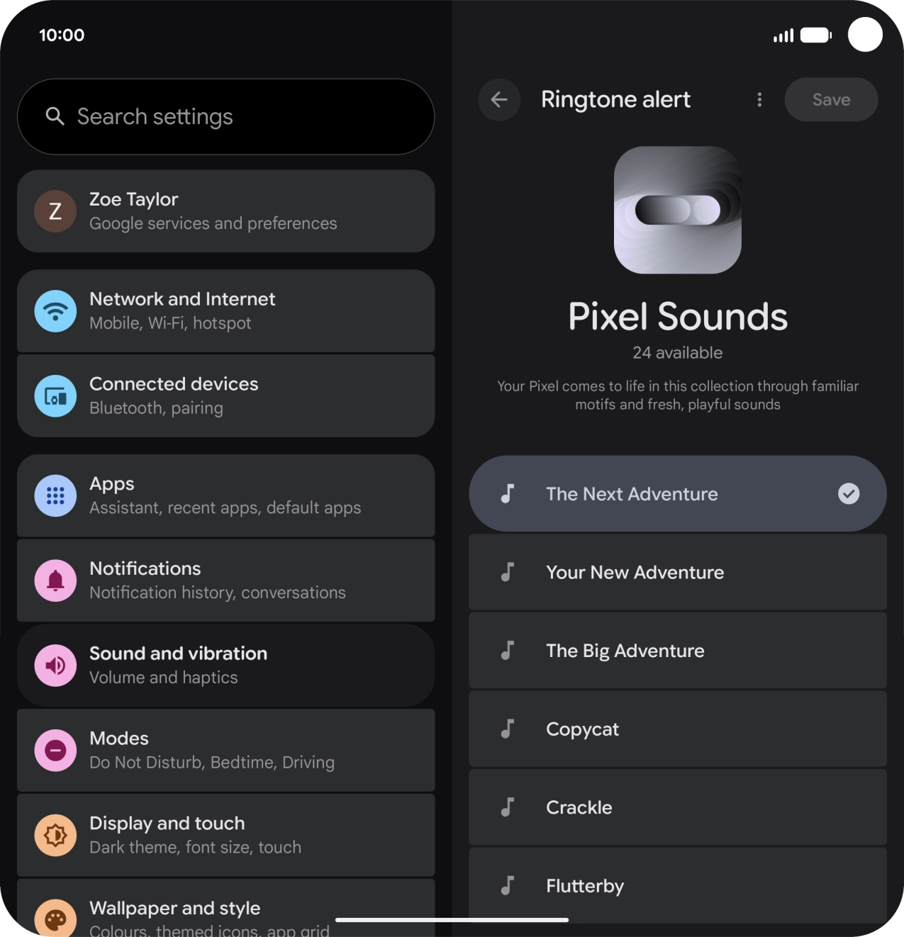 Press the required ringtones to hear them.