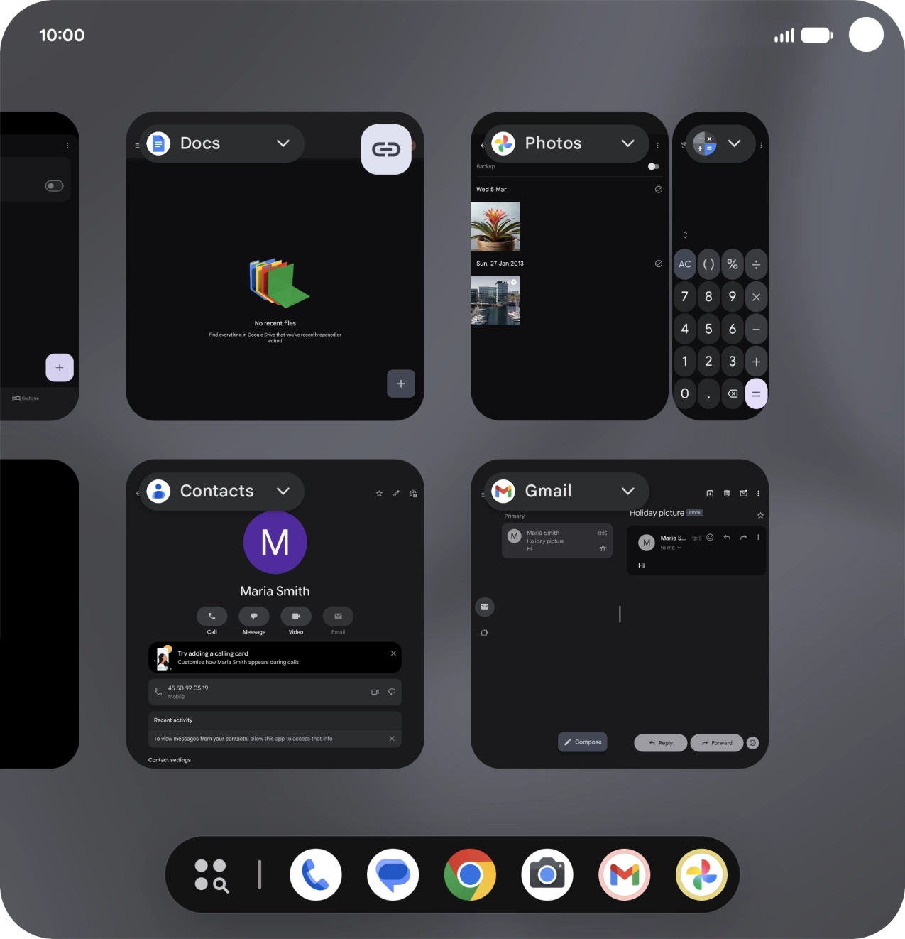 Slide your finger upwards starting from the bottom of the screen to return to the home screen.