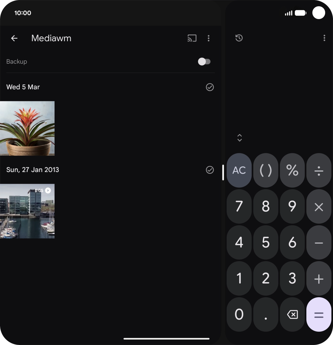 Slide your finger slowly upwards starting from the bottom of the screen until the list of running applications is displayed.