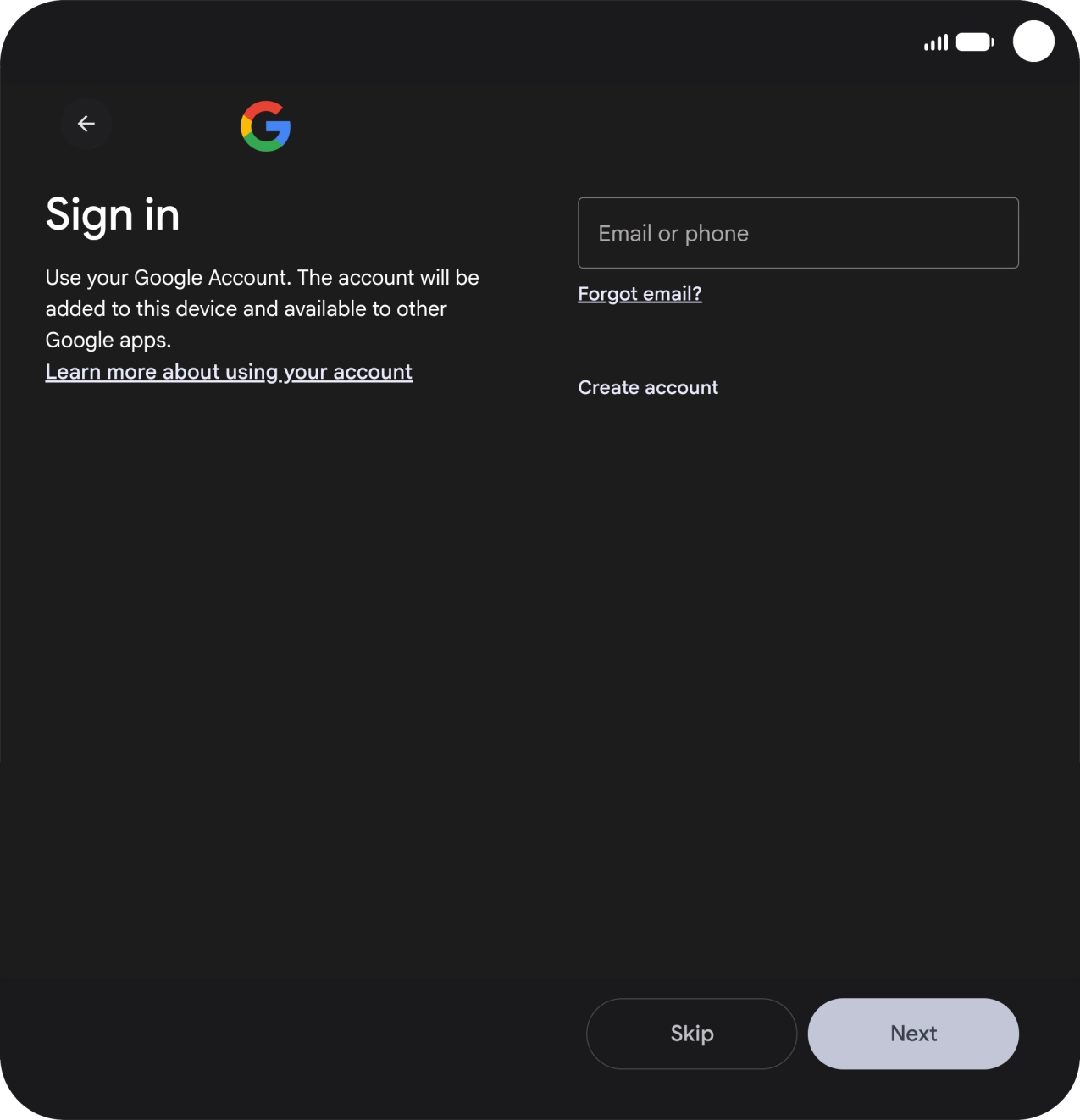 Follow the instructions on the screen to finish the activation.