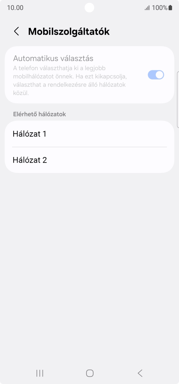 Válaszd ki a kívánt hálózatot.