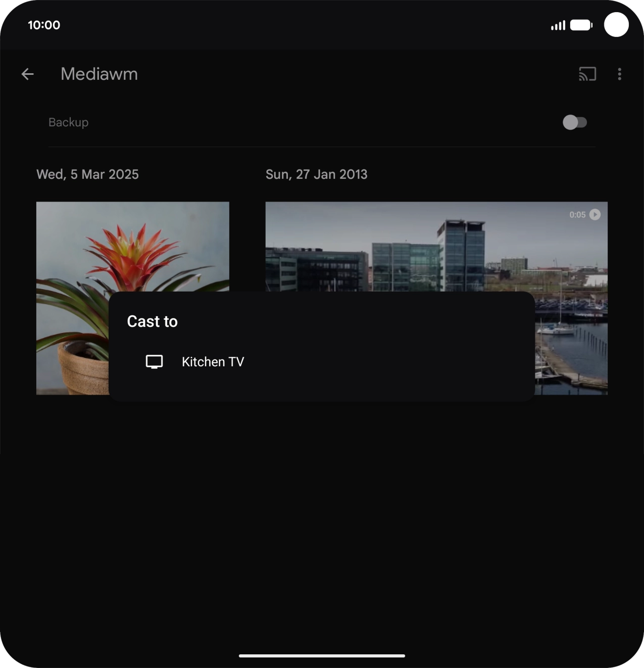 Press the required device.