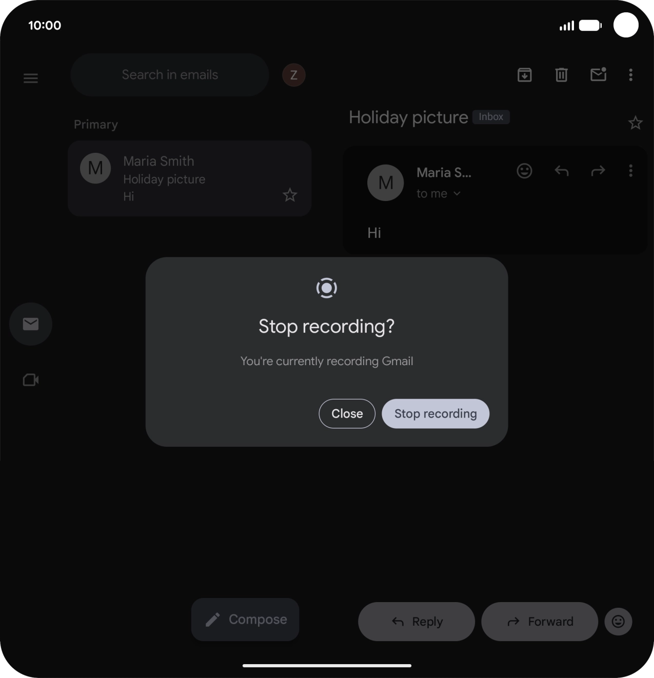 Press Stop recording to stop recording.