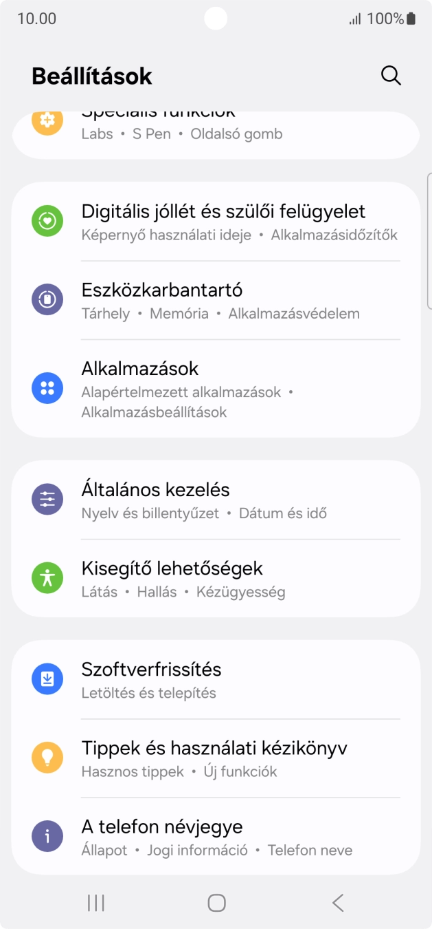 Válaszd az Általános kezelés lehetőséget.