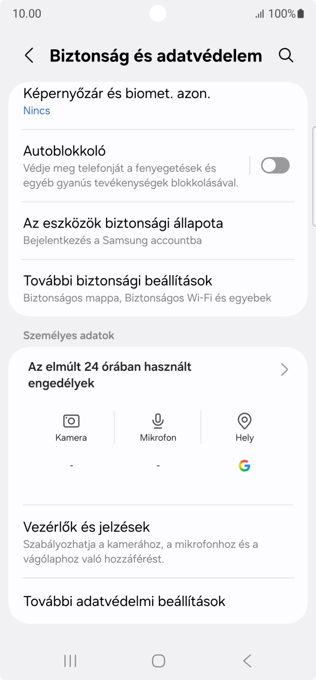 Válaszd a További biztonsági beállítások lehetőséget. Válaszd a További biztonsági beállítások lehetőséget.