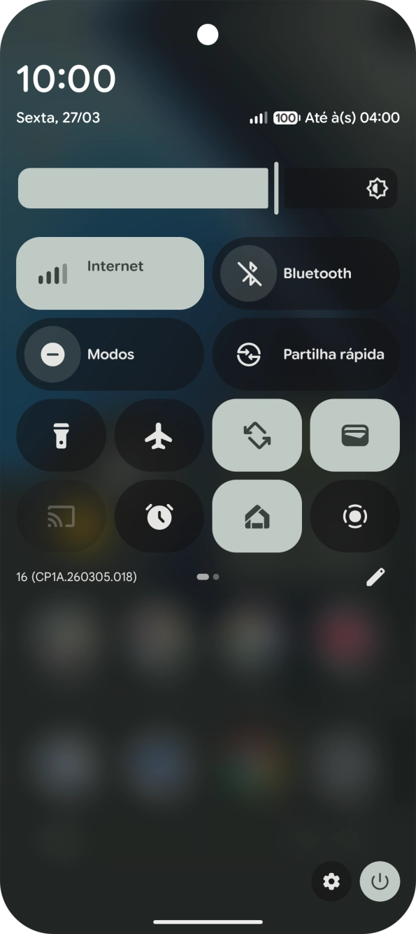 Prima o ícone de definições.