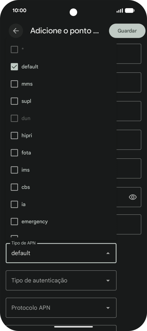 Prima a seta para cima.