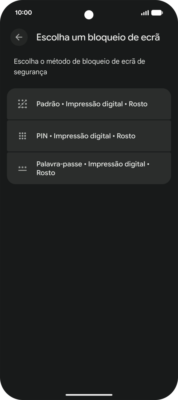Prima o código de bloqueio do telefone pretendido e siga as indicações no ecrã para estabelecer um código de bloqueio adicional.