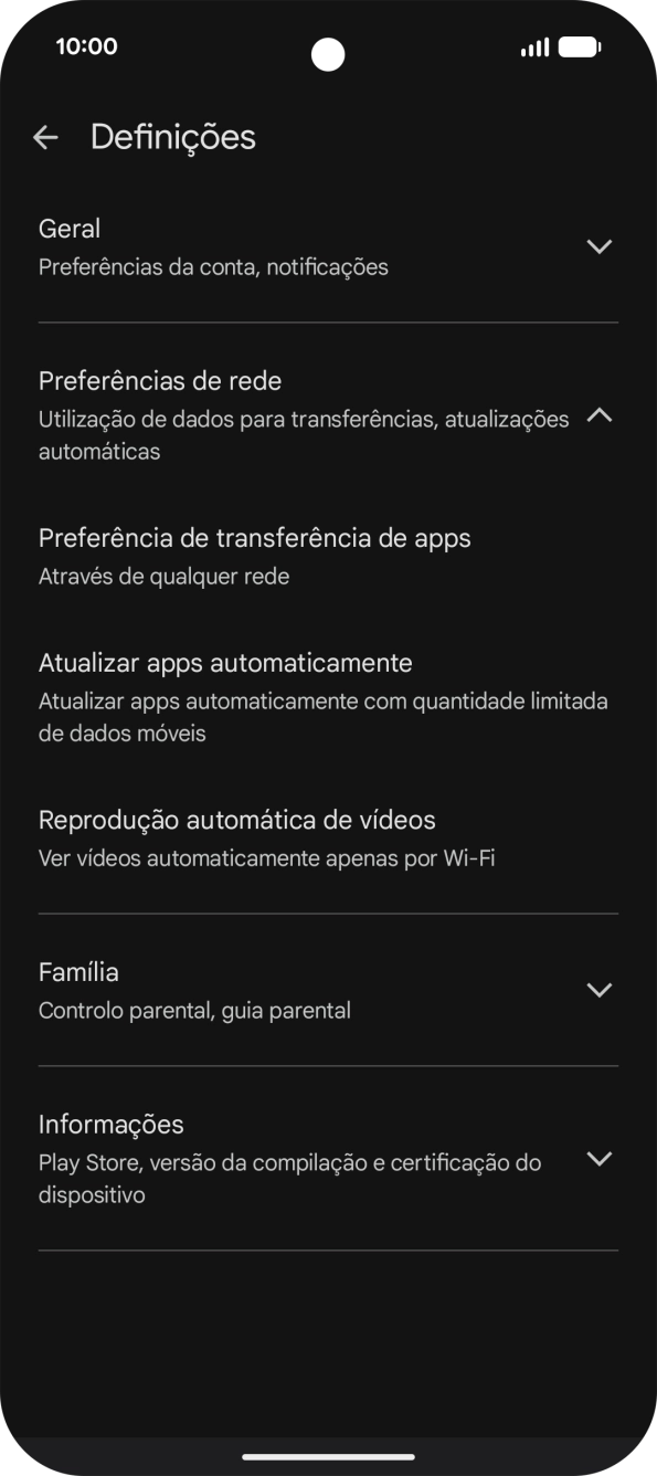 Prima Atualizar apps automaticamente.