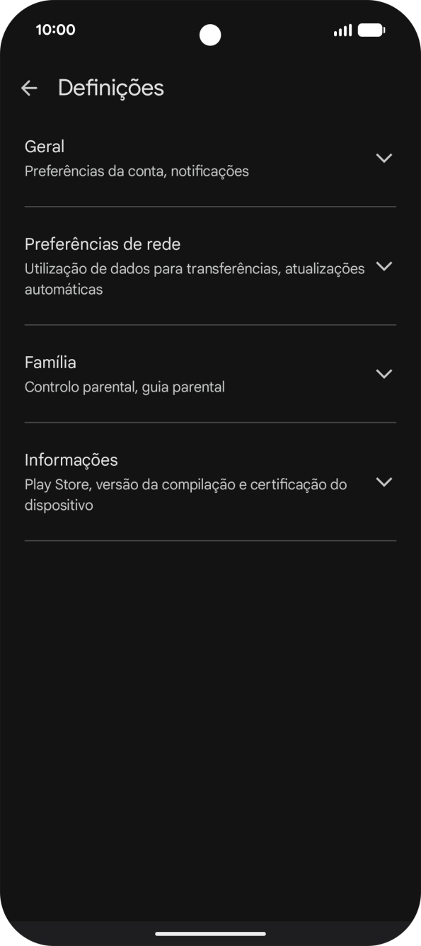 Prima Preferências de rede.