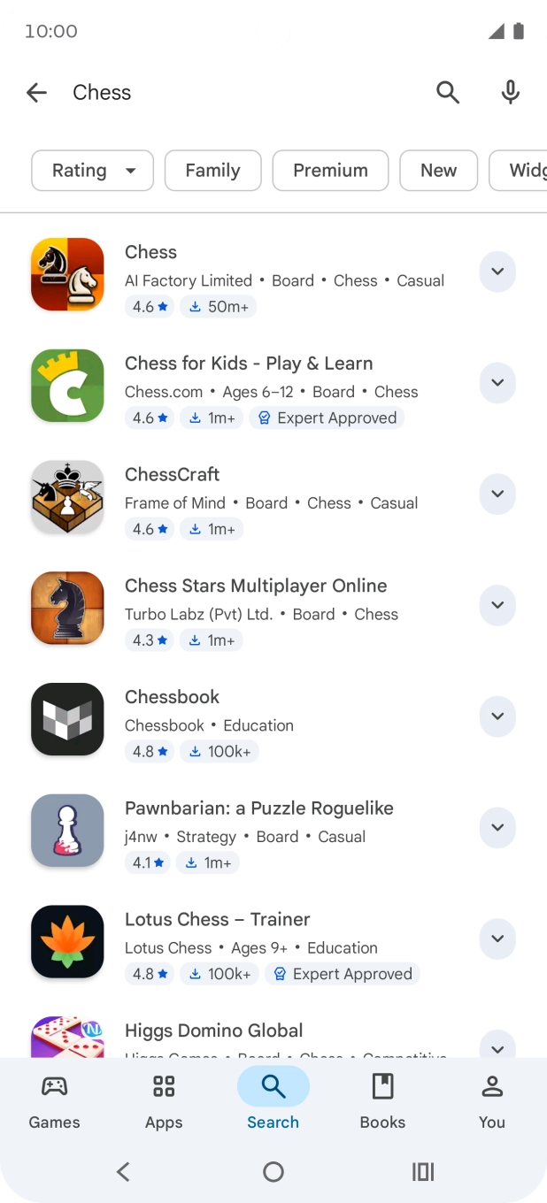Press the required app.