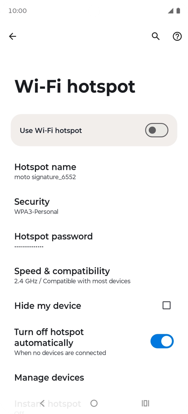 Press Hotspot password. Press Hotspot password.