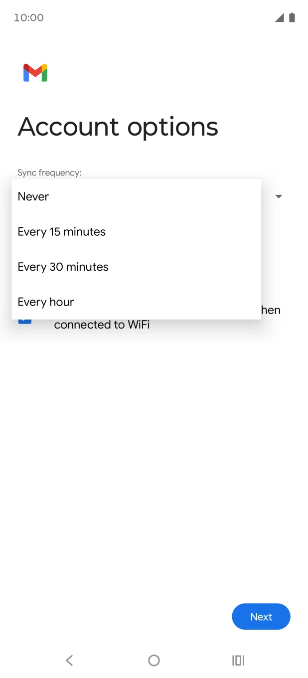 Press the required setting. Press the required setting.