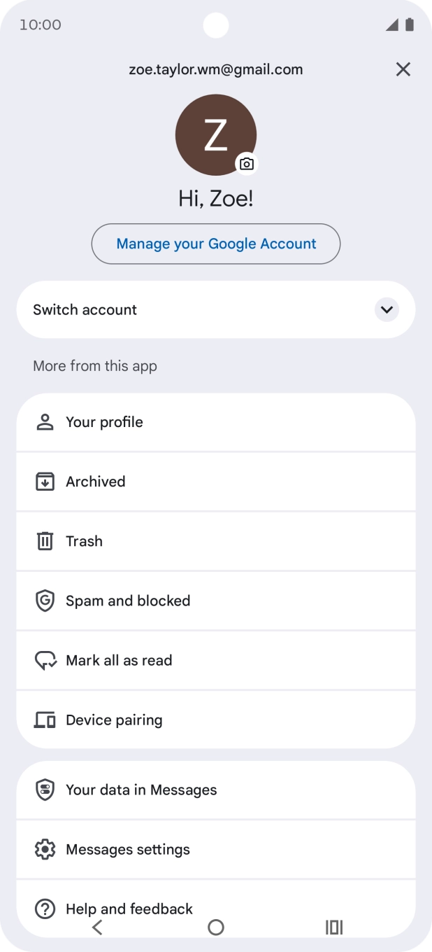 Press Messages settings.