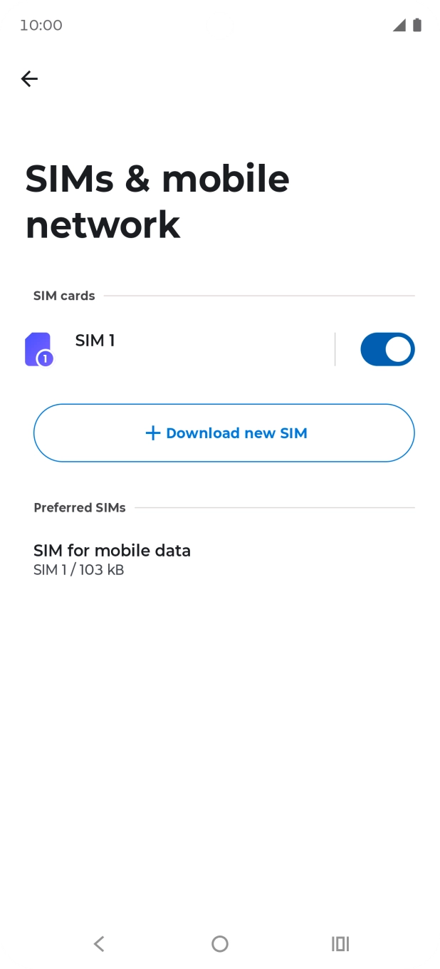 Press the name of your SIM.