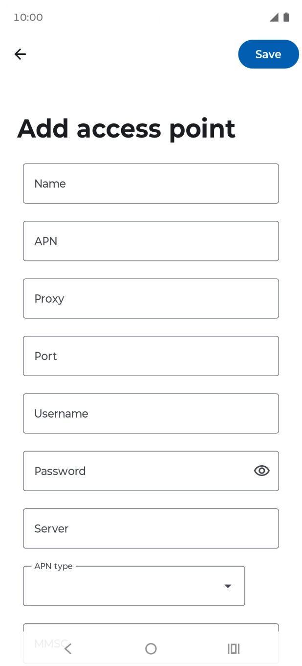 Press Name and key in Telstra MMS.