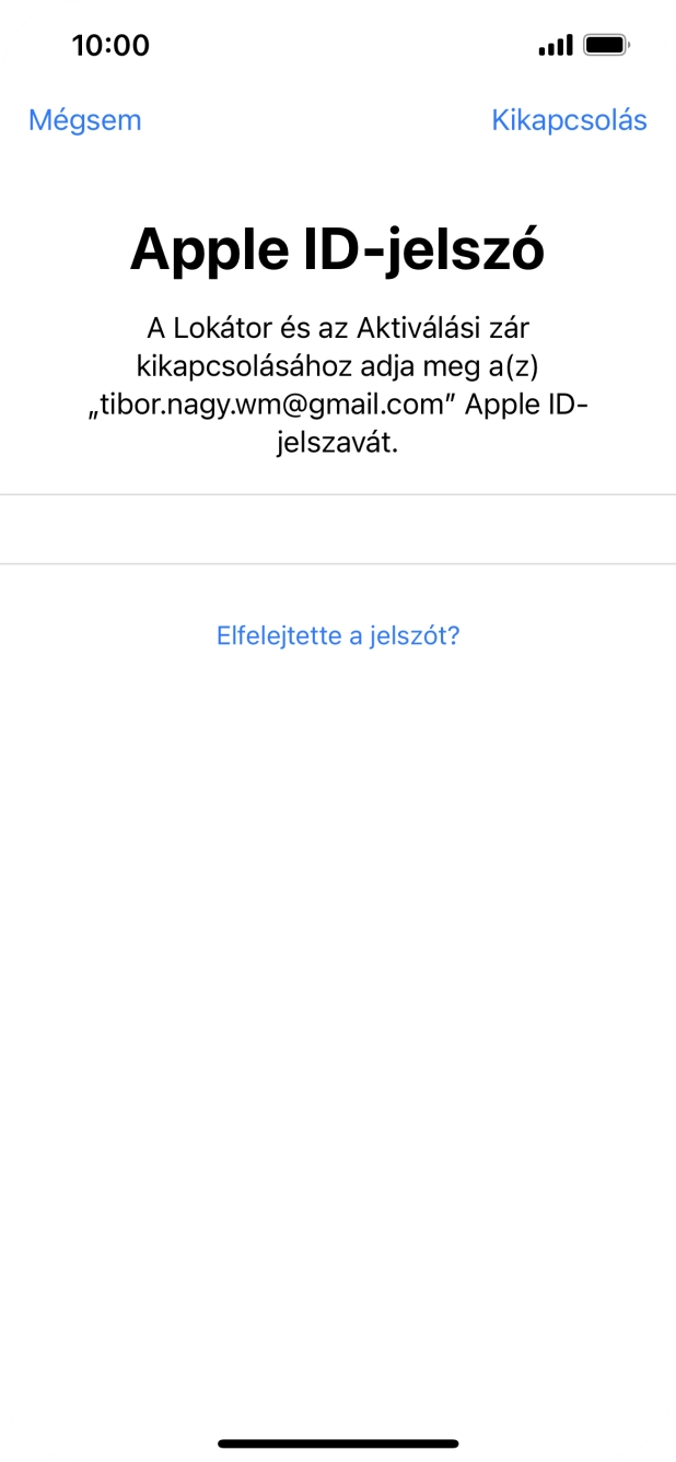Válaszd a Kikapcsolás lehetőséget.