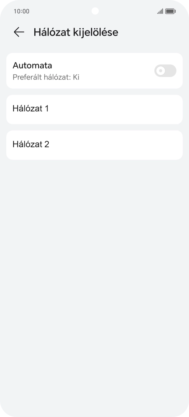 Válaszd ki a kívánt hálózatot.