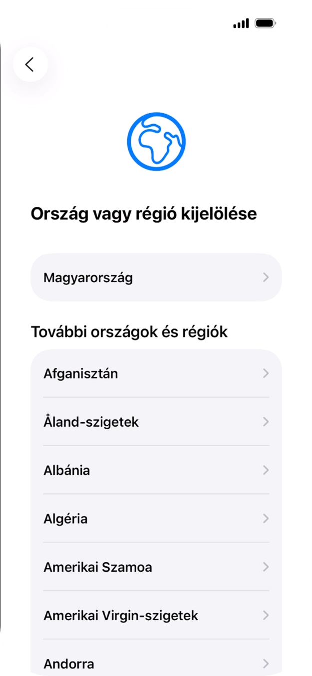 Válaszd ki a kívánt országot vagy régiót.