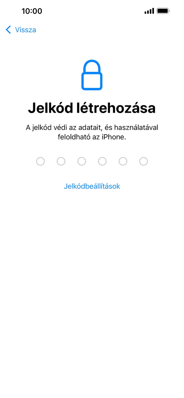 Válaszd a Jelkódbeállítások lehetőséget. Válaszd a Jelkódbeállítások lehetőséget.