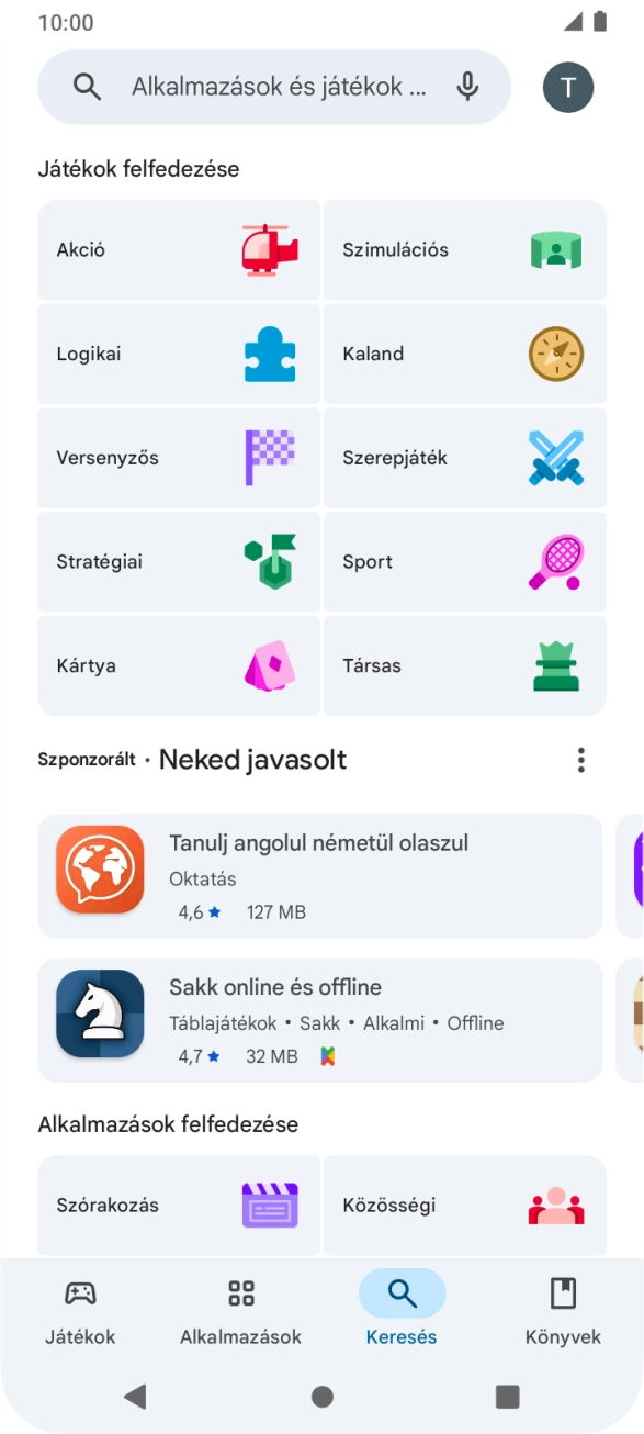 Kattints a keresés mezőre.