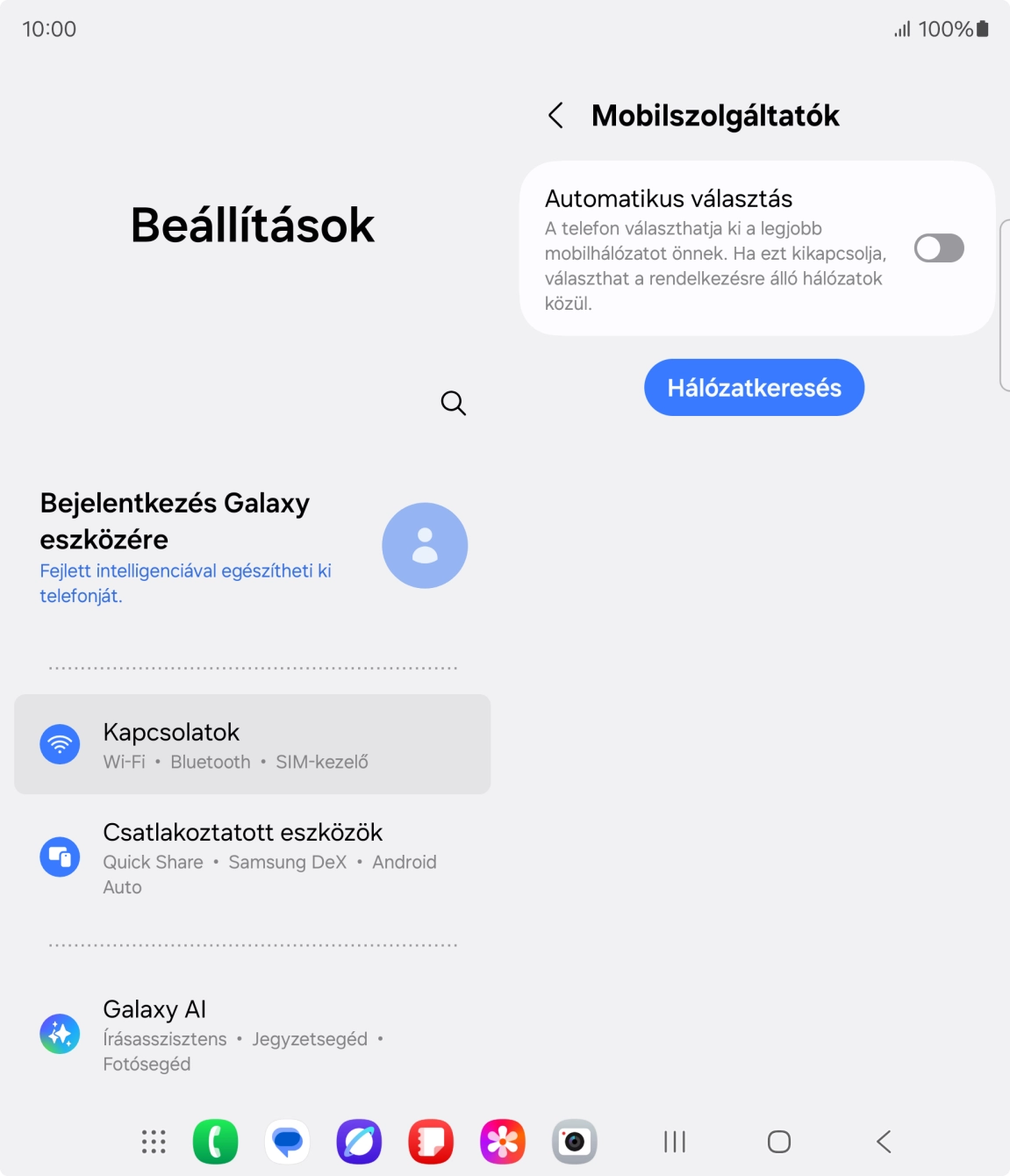 Kattints az „Automatikus választás” melletti csúszkára a funkció bekapcsolásához.