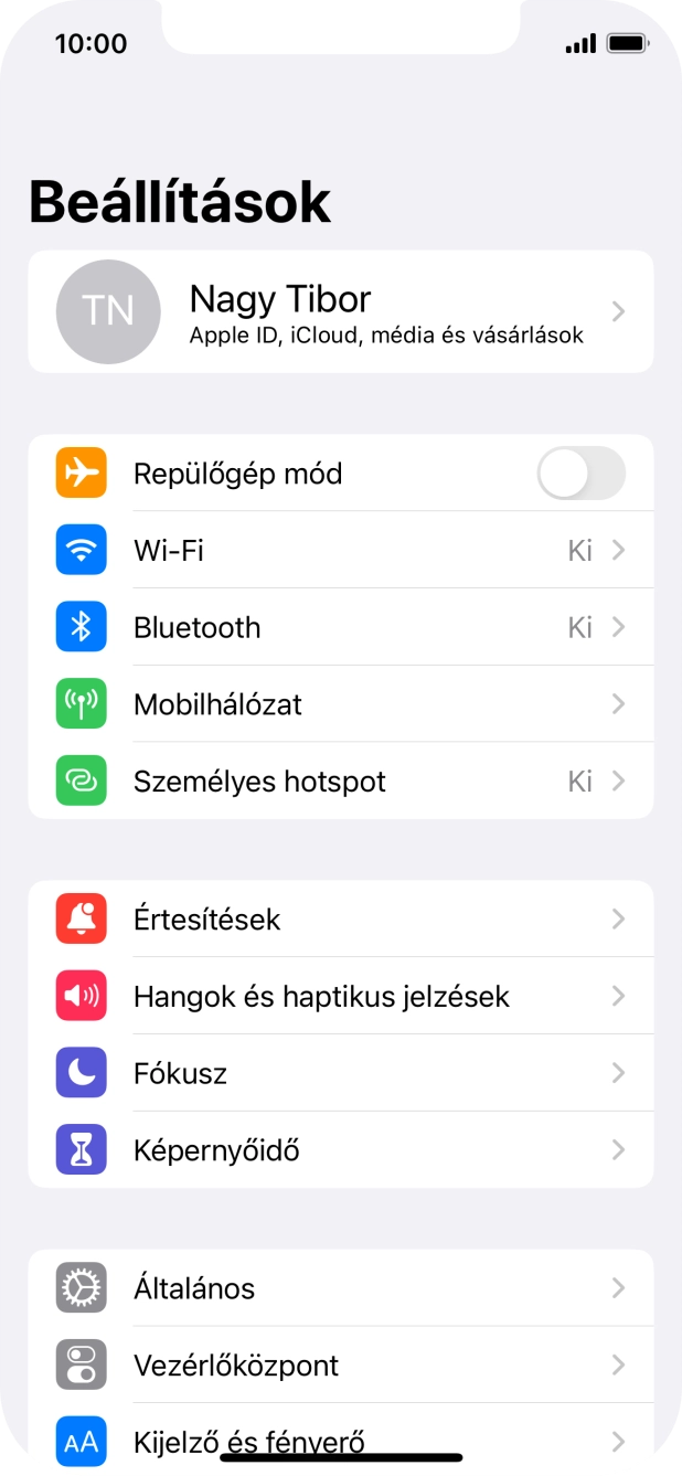 Válaszd a Mobilhálózat lehetőséget.