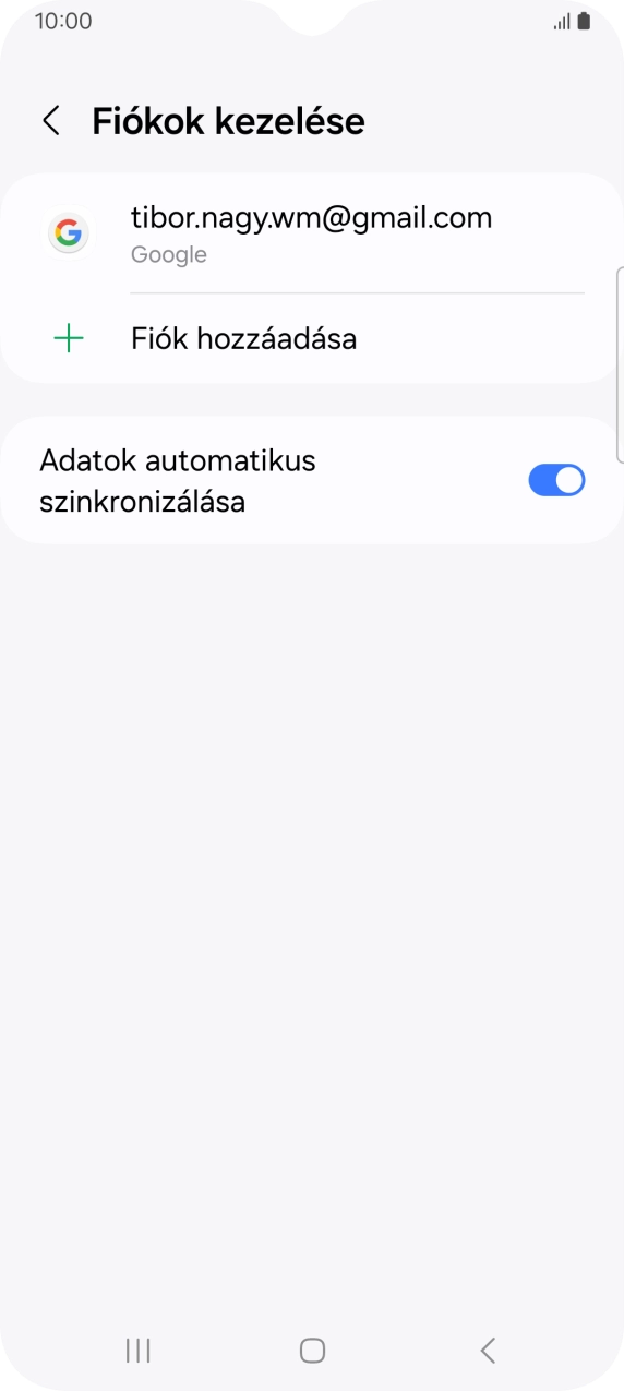 Válaszd a Fiók hozzáadása lehetőséget.