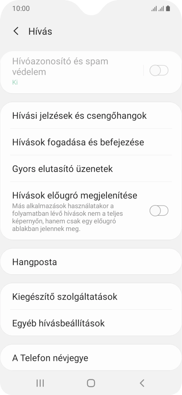 Válaszd a Kiegészítő szolgáltatások lehetőséget.