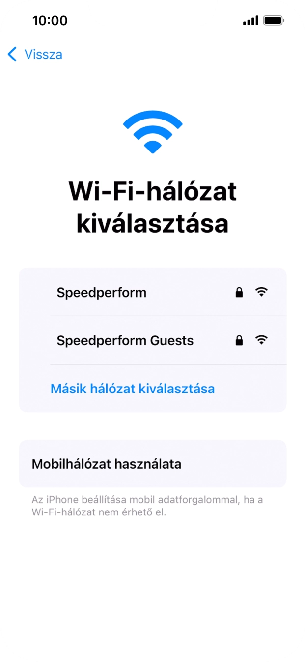 Válaszd ki a kívánt Wi-Fi hálózatot. Válaszd ki a kívánt Wi-Fi hálózatot.