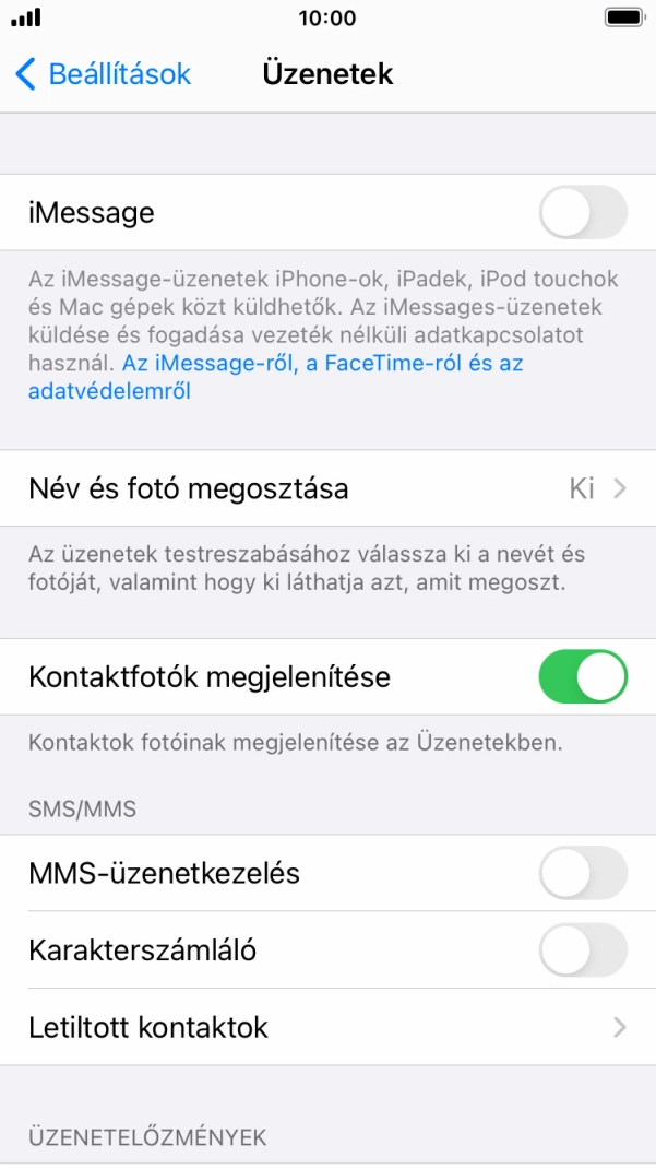 Kattints az „MMS-üzenetkezelés” melletti csúszkára a funkció bekapcsolásához.