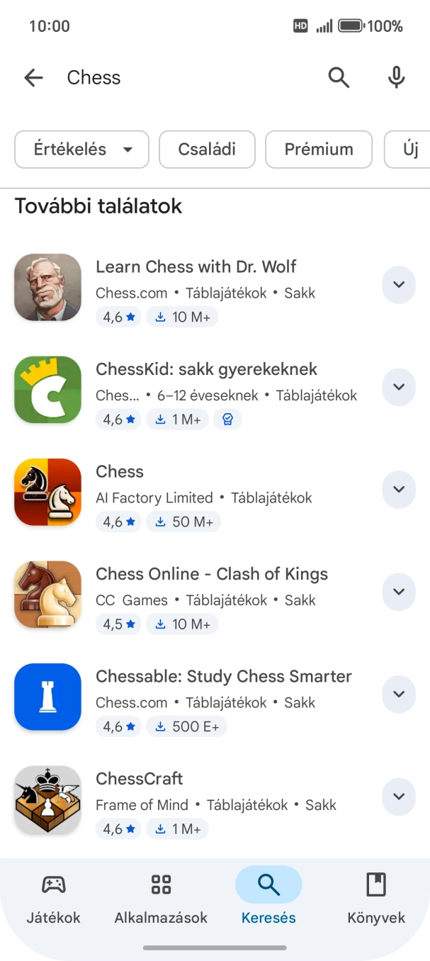 Kattints a kívánt alkalmazásra.