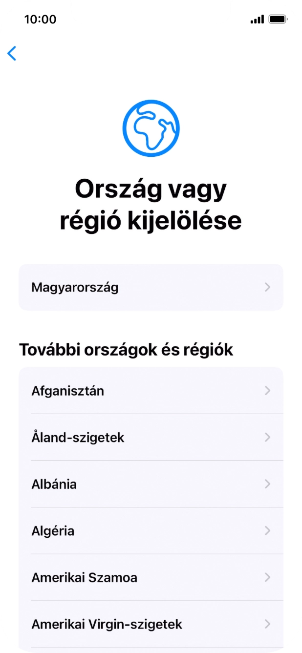 Válaszd ki a kívánt országot vagy régiót.