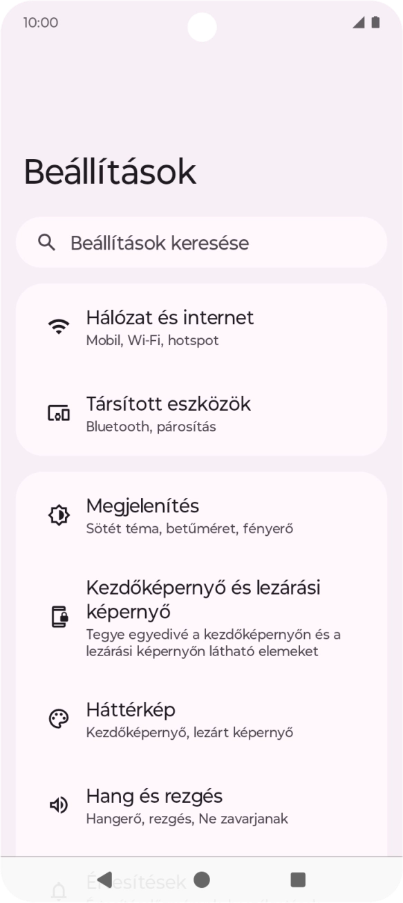 Válaszd a Hálózat és internet lehetőséget. Válaszd a Hálózat és internet lehetőséget.