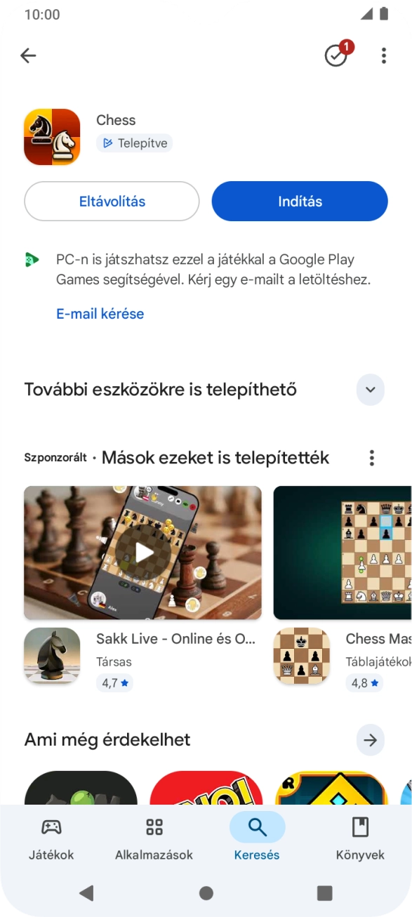 A befejezéshez, és ahhoz, hogy visszatérhess a főképernyőhöz, nyomd meg a főgombot.